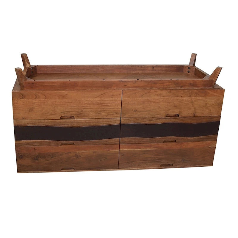 Buffet à six tiroirs 59x16.5x31, Tables de chevet en bois