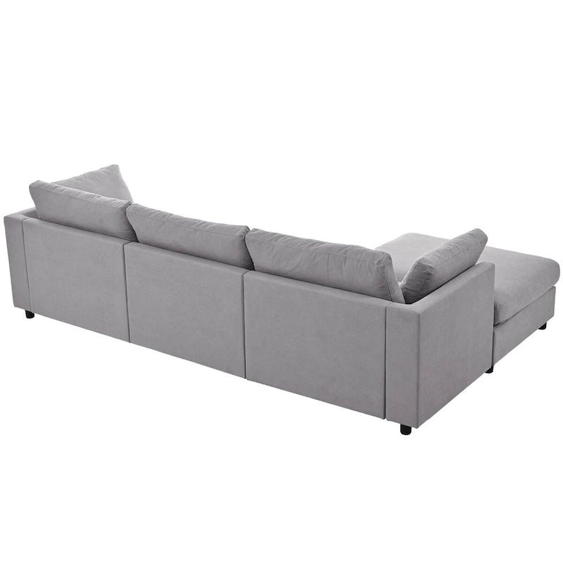 Canapé sectionnel convertible rembourré, Canapé en L avec méridienne réversible pour salon