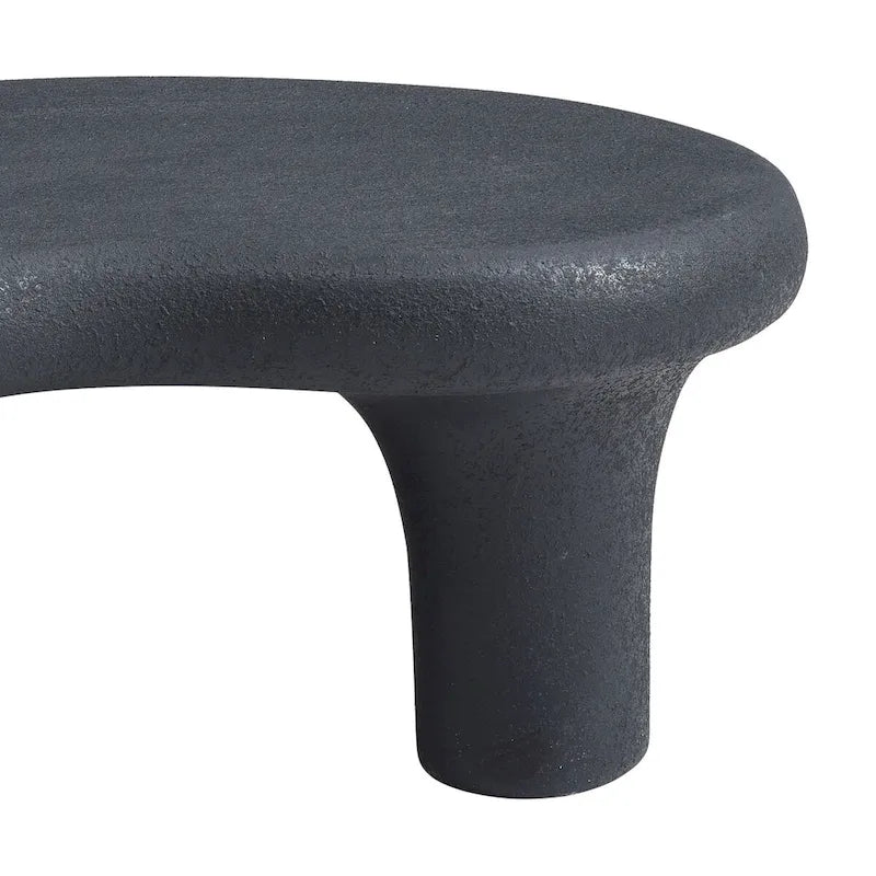 Table basse Cloud en fibre de verre de 47,24 po, table vintage avec 3 pieds de support, table basse irrégulière, aucun assemblage requis