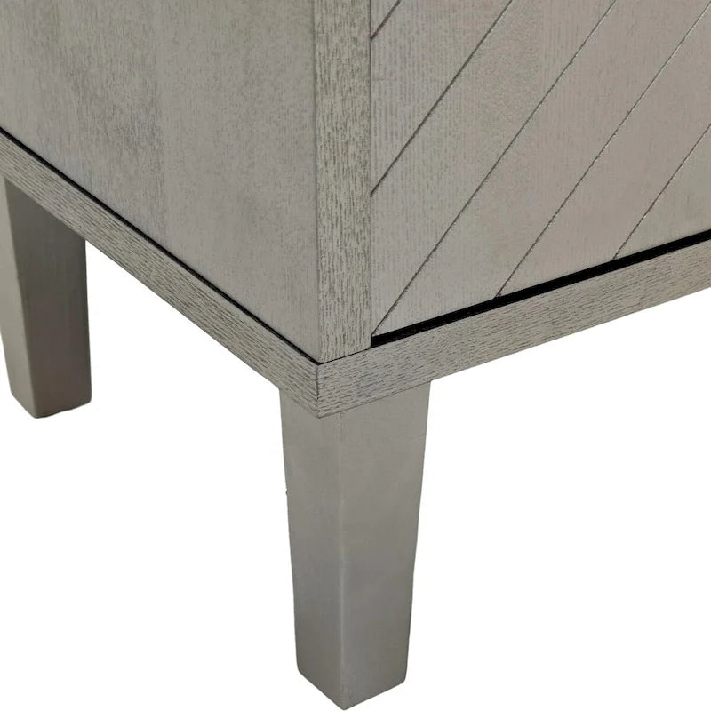 Meuble de rangement 4 portes avec pieds en pin et MDF