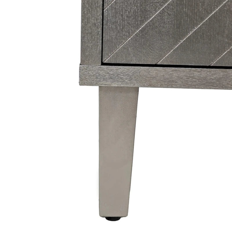 Meuble de rangement 4 portes avec pieds en pin et MDF