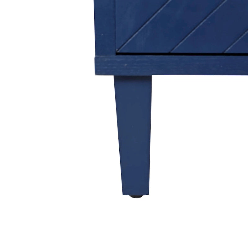 Meuble de rangement 4 portes avec pieds en pin et MDF