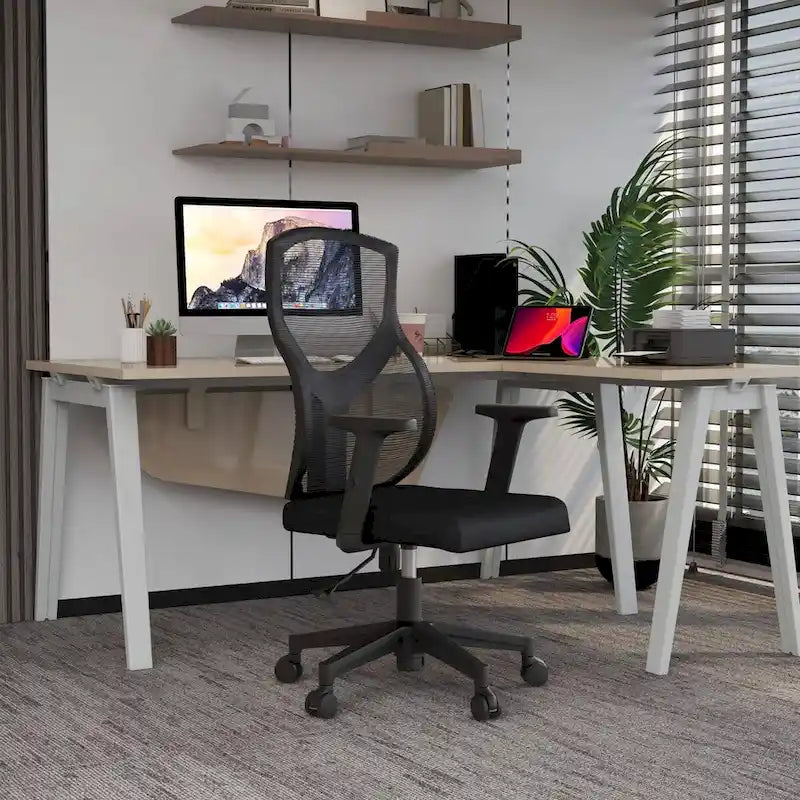 Chaise de bureau mi-dossier avec hauteur, pivot et inclinaison réglables