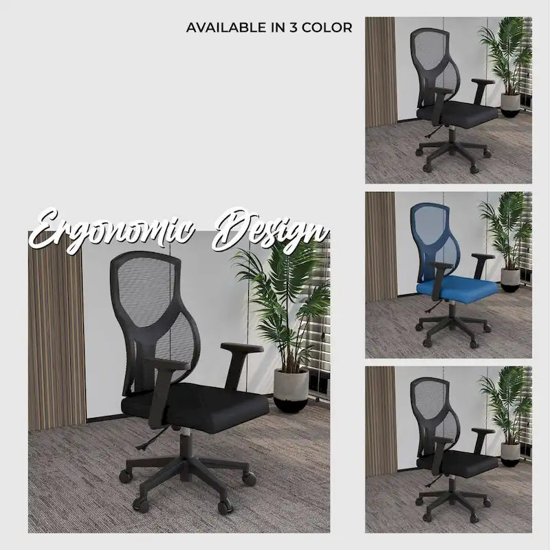 Chaise de bureau mi-dossier avec hauteur, pivot et inclinaison réglables