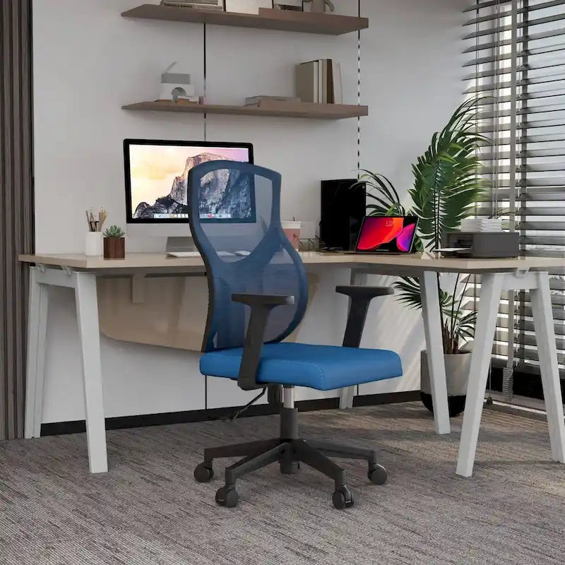 Chaise de bureau mi-dossier avec hauteur, pivot et inclinaison réglables