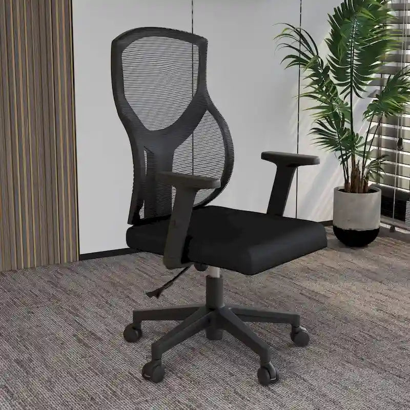 Chaise de bureau mi-dossier avec hauteur, pivot et inclinaison réglables