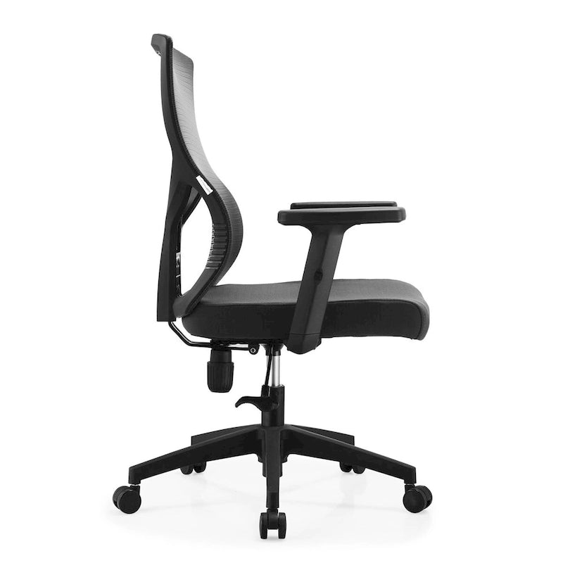 Chaise de bureau mi-dossier avec hauteur, pivot et inclinaison réglables
