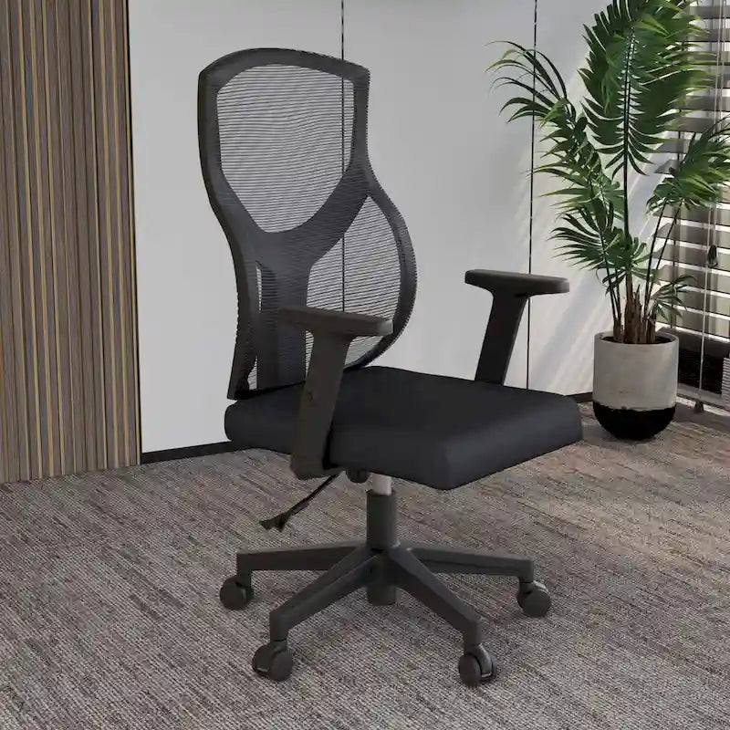 Chaise de bureau mi-dossier avec hauteur, pivot et inclinaison réglables