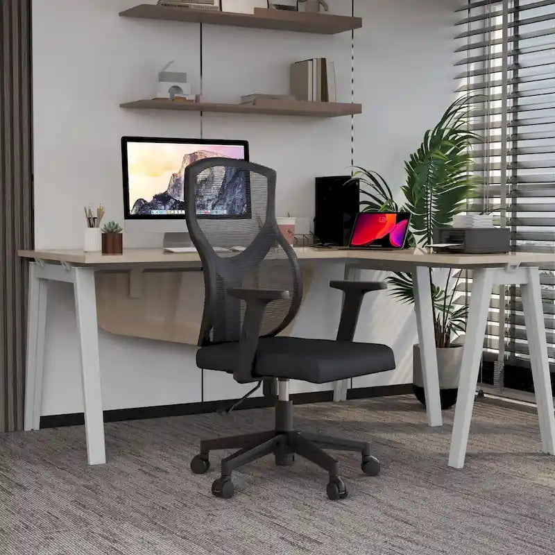 Chaise de bureau mi-dossier avec hauteur, pivot et inclinaison réglables