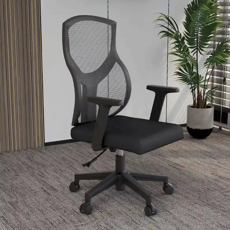 Chaise de bureau mi-dossier avec hauteur, pivot et inclinaison réglables