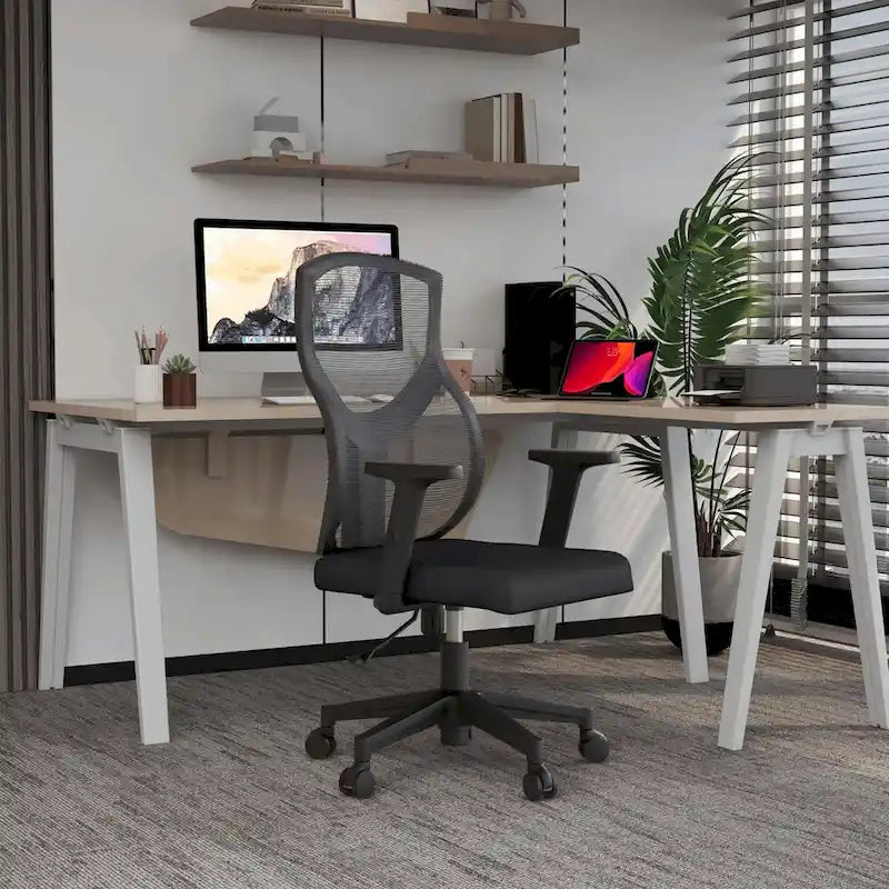 Chaise de bureau mi-dossier avec hauteur, pivot et inclinaison réglables