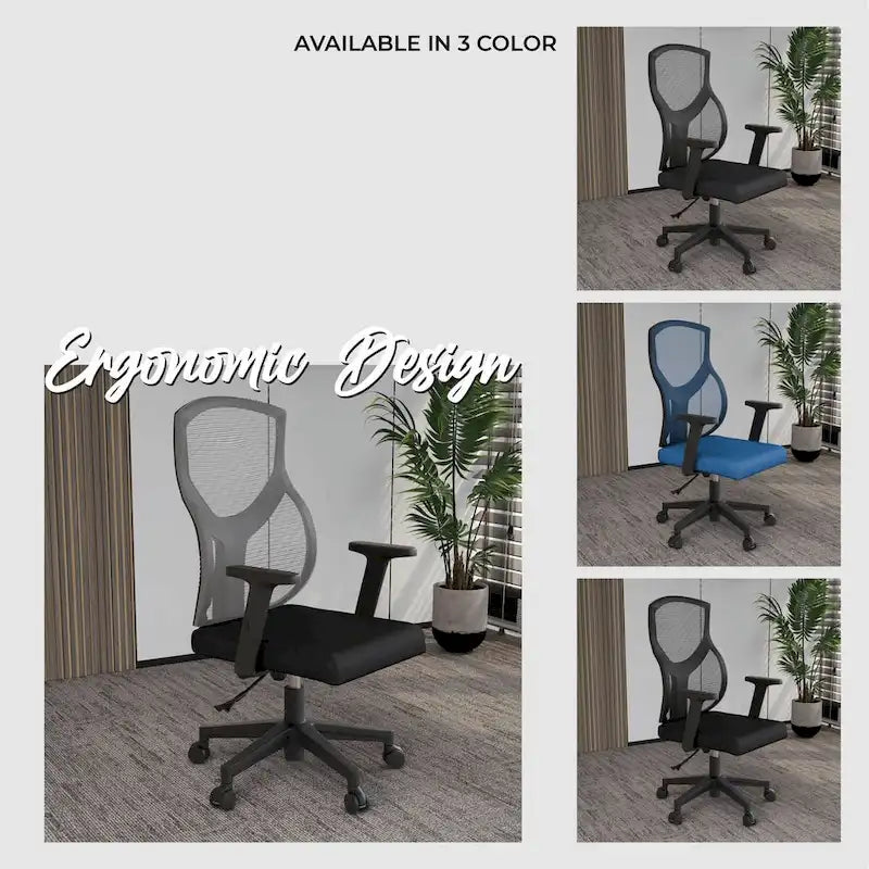 Chaise de bureau mi-dossier avec hauteur, pivot et inclinaison réglables