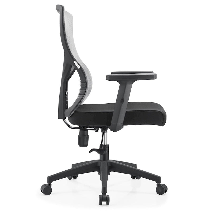 Chaise de bureau mi-dossier avec hauteur, pivot et inclinaison réglables
