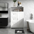 Meuble de rangement de salle de bain blanc autoportant de 23,6 W en bois, meuble de linge