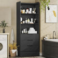 Armoire de rangement de cuisine Bibliothèque 3 tiroirs Étagères ouvertes - N/A